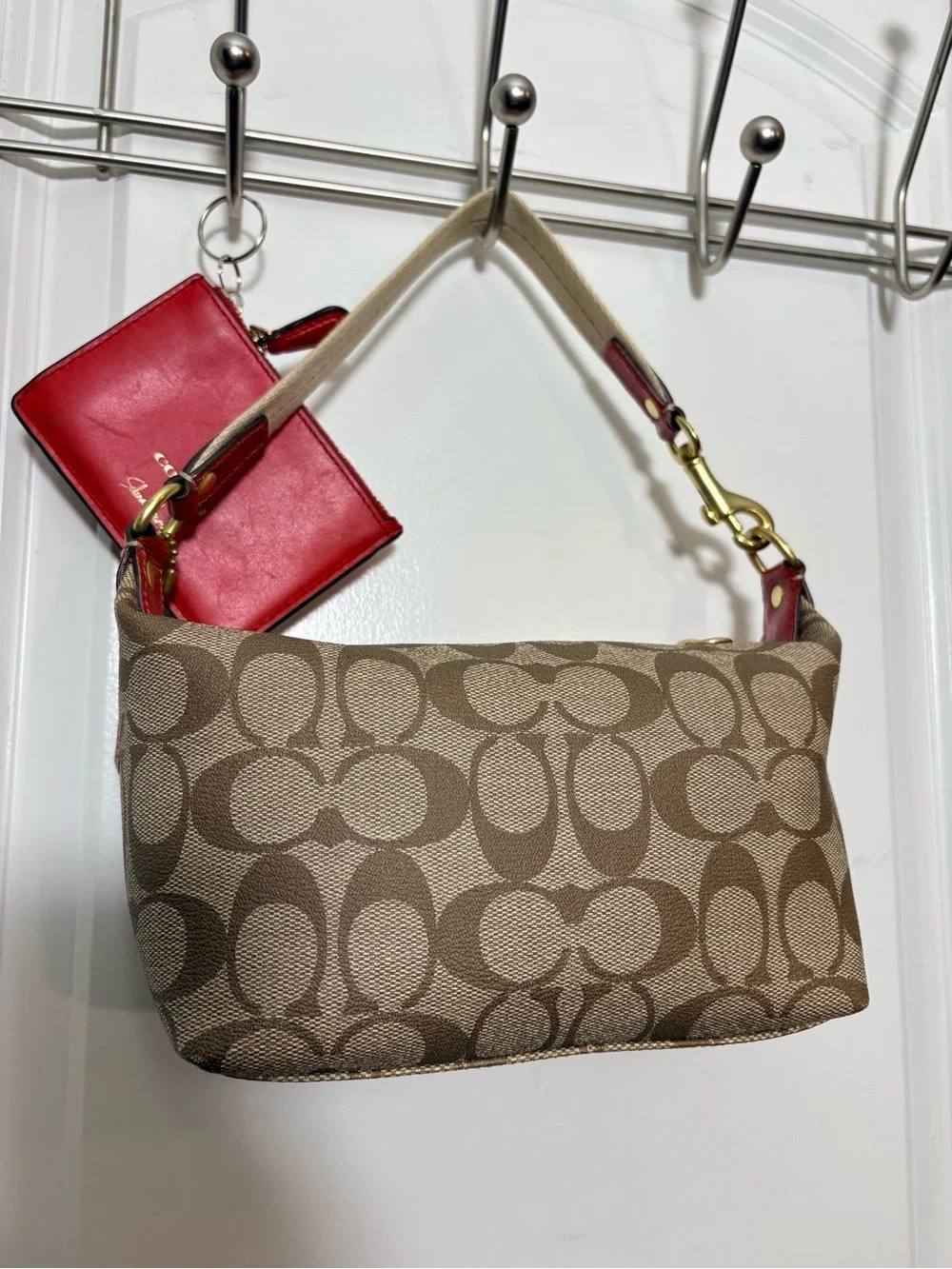 Coach Heritage Stripe Shoulder Bag 41115 + Selena Gomez Card Case